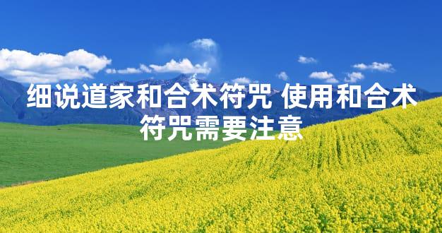 细说道家和合术符咒 使用和合术符咒需要注意